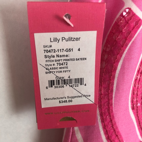 Lily Pulitzer Fitch Shift Sateen Dress Sz 4 - Picture 4 of 7